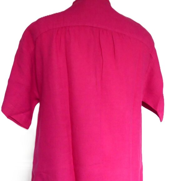 Hartford 100% Linen Richa Dress Fushia Pink Maxi Button Down Shirt Dress Size S - Picture 8 of 13
